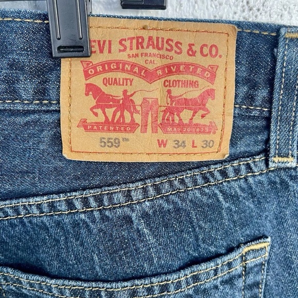 Levi's Men's 559 Relaxed-Straight-Non-Stretch Jeans Range-Dark Wash Size 34x30 - Picture 5 of 10